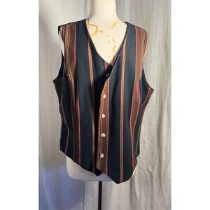 Oriental Vest Size 18W 80's VTG Scenic Reversible Dark Academia Artisan Made